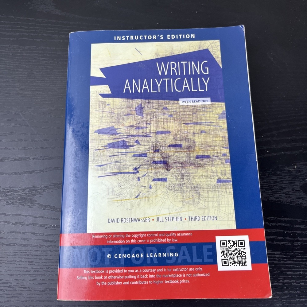 Writing Analytically Paperback Jill, Rosenwasser, David Stephen